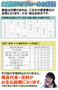 注文からお届けまでの日数と送料