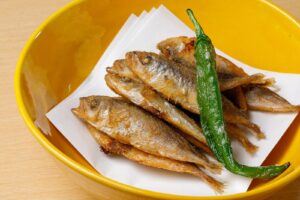 豆あじ唐揚げ調理例