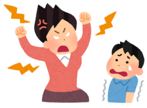 ヒステリックに子供を叱る母
