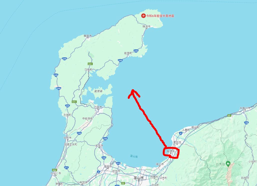 富山湾と能登半島
