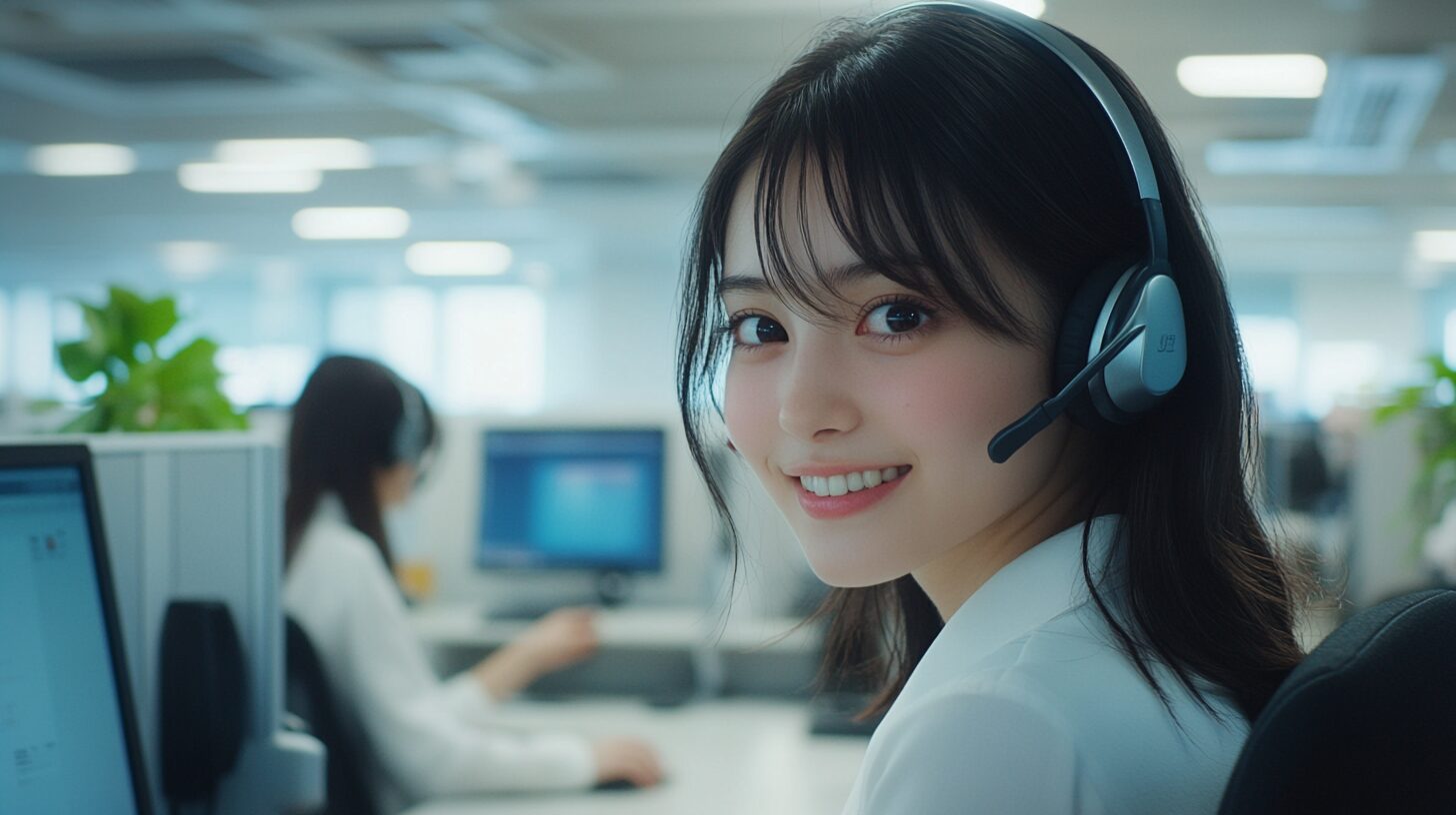 コールセンターの女性スタッフ