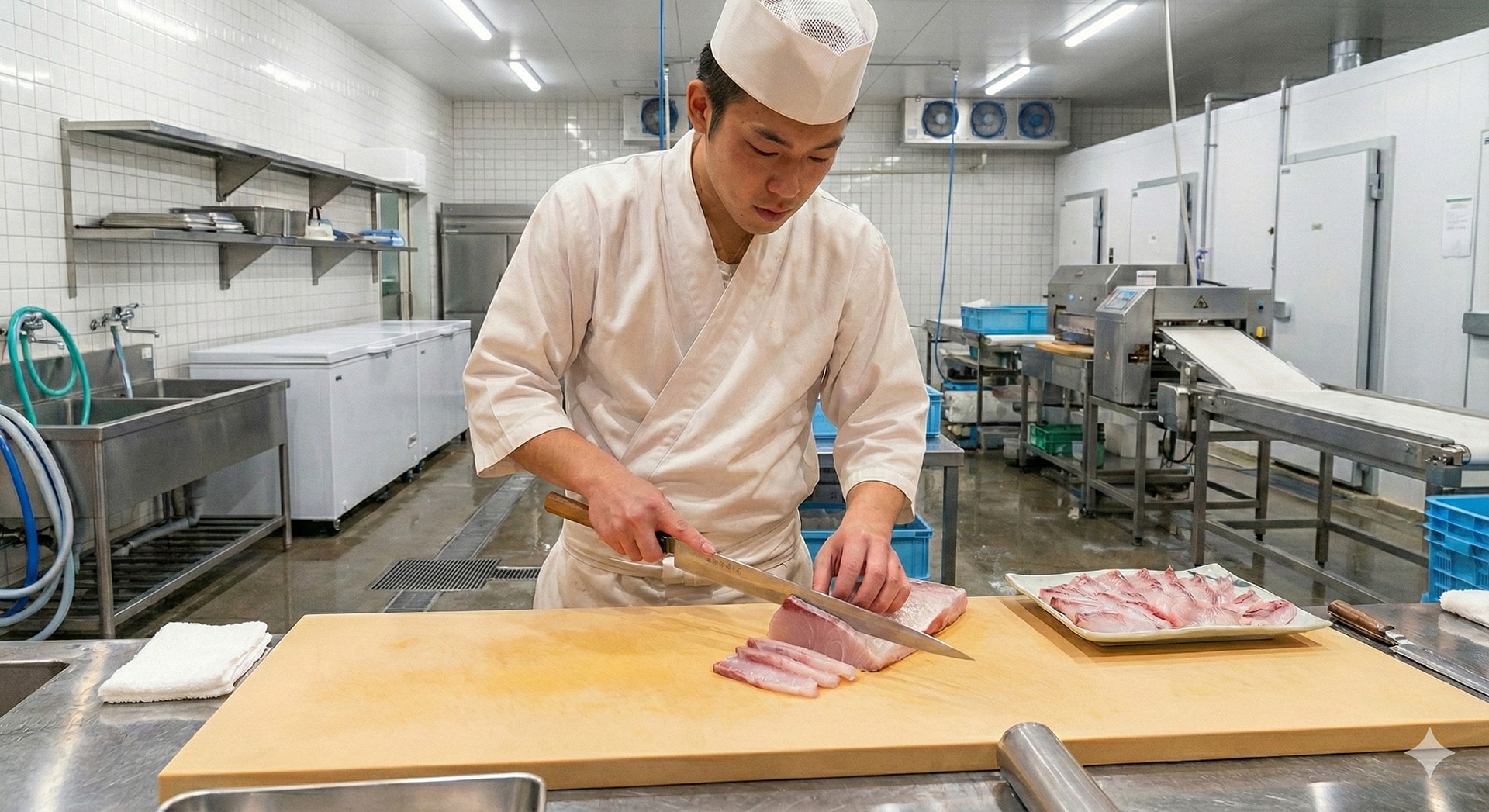 ぶりしゃぶ調理風景