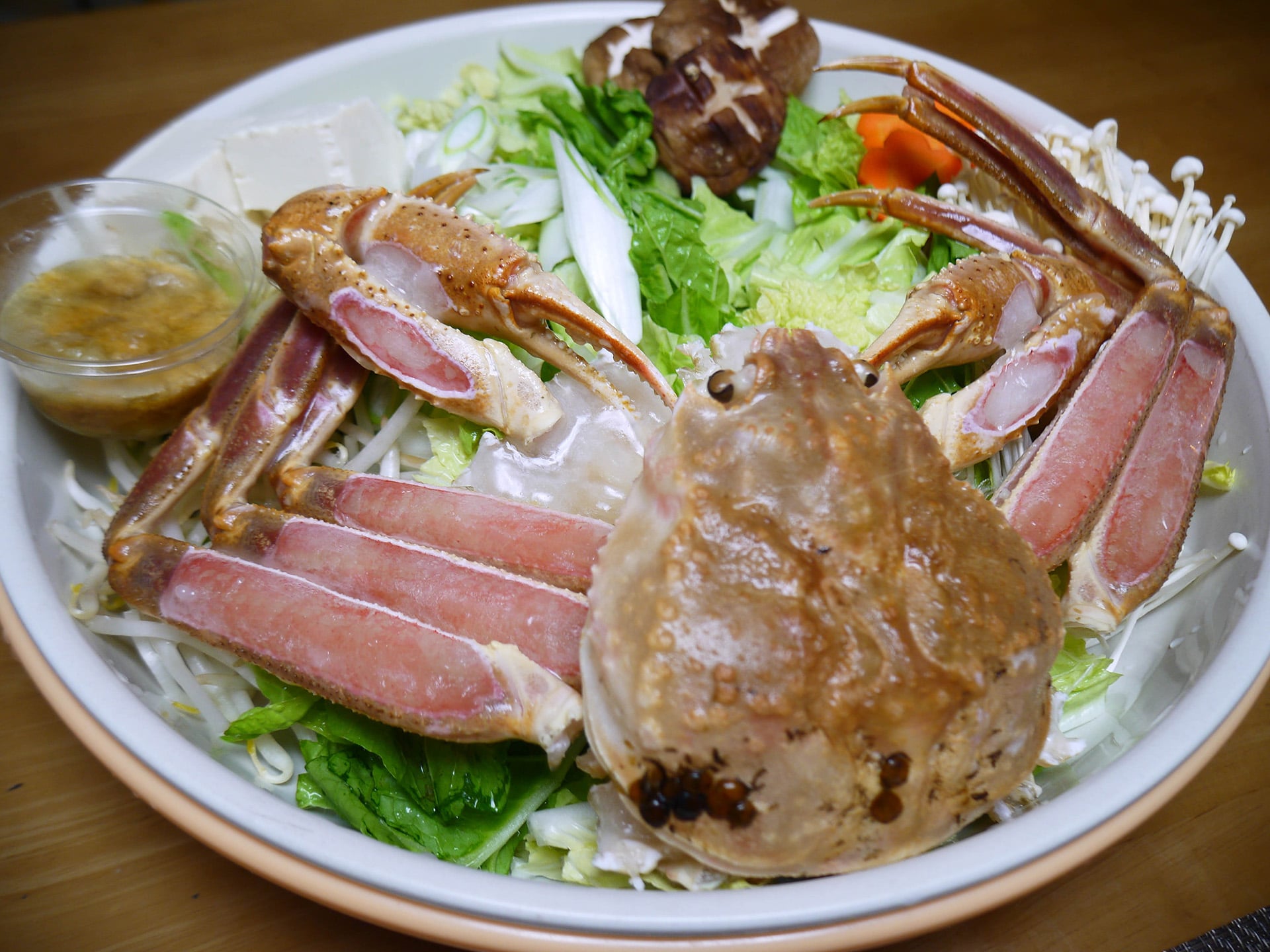 まるごとかに鍋セット 盛り付け